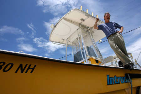 Ralph Brown plans to take his 21-foot flats boat to Germany, accompanied by his brother Robert.